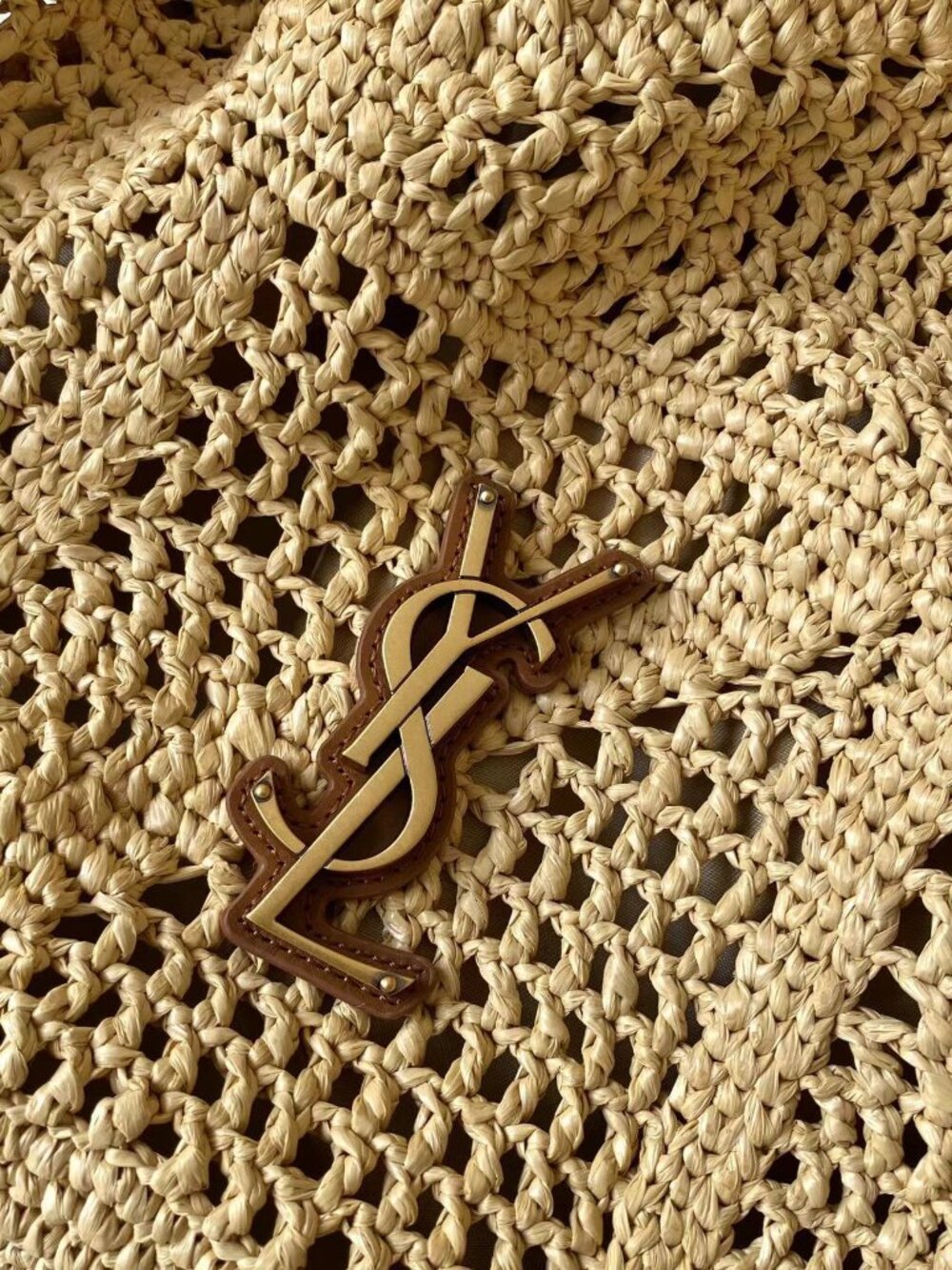 Saint Laurent Jamie Leather-Trimmed Raffia Tote Bag - Picture 5 of 9